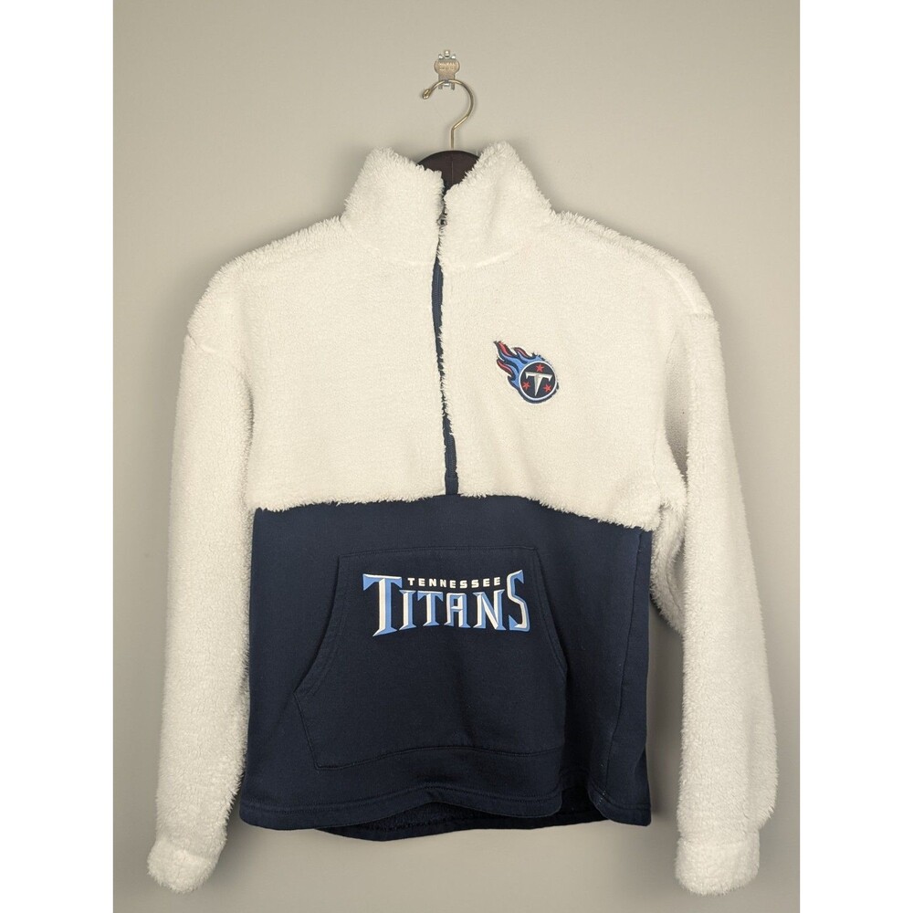 Tennessee Titans Womens Sherpa Fleece Half Zip Jacket NFL Small Cozy Football